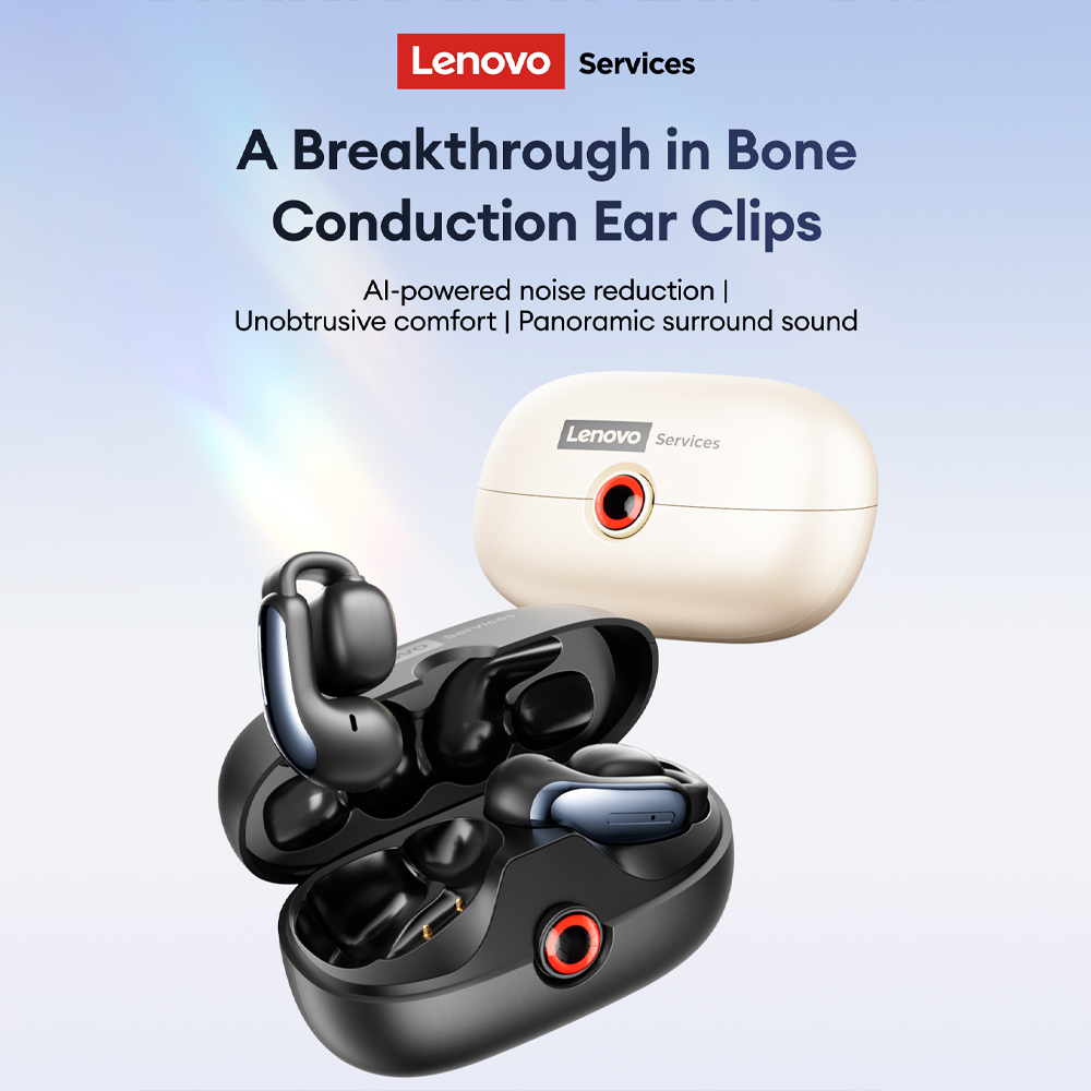 Wired Earphone Mic - Lenovo LES-108 Earphone TWS Konduksi Tulang