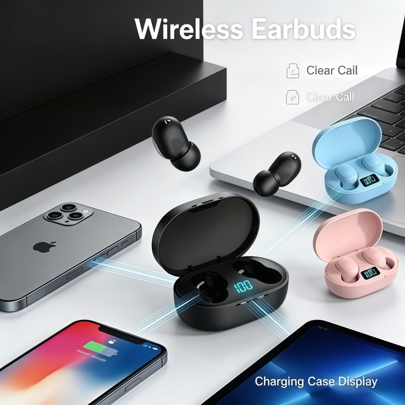Bluetooth Headset On Ear - 2026 TWS E6S Fone Earphone Bluetooth