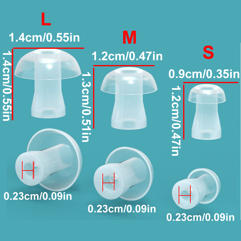 Silicone Ear Tip Replacement - 100 Buah Bantalan Penutup Telinga untuk