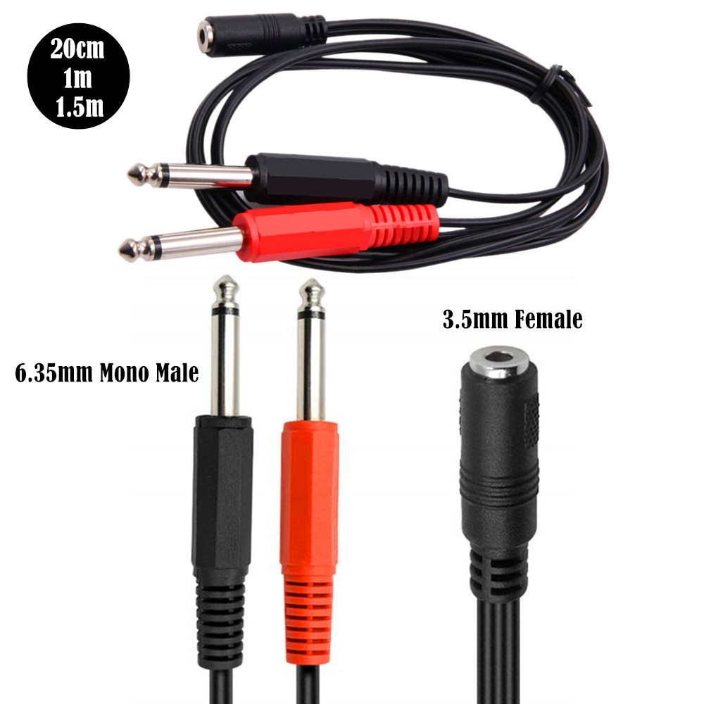 Audio Splitter Y - Kabel Adaptor 6.35 Mm Male Ke