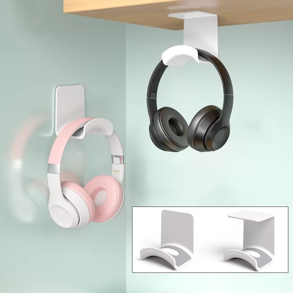 Headphone Stand Desk - Penyangga Headphone Universal, Gantungan Dinding Plastik