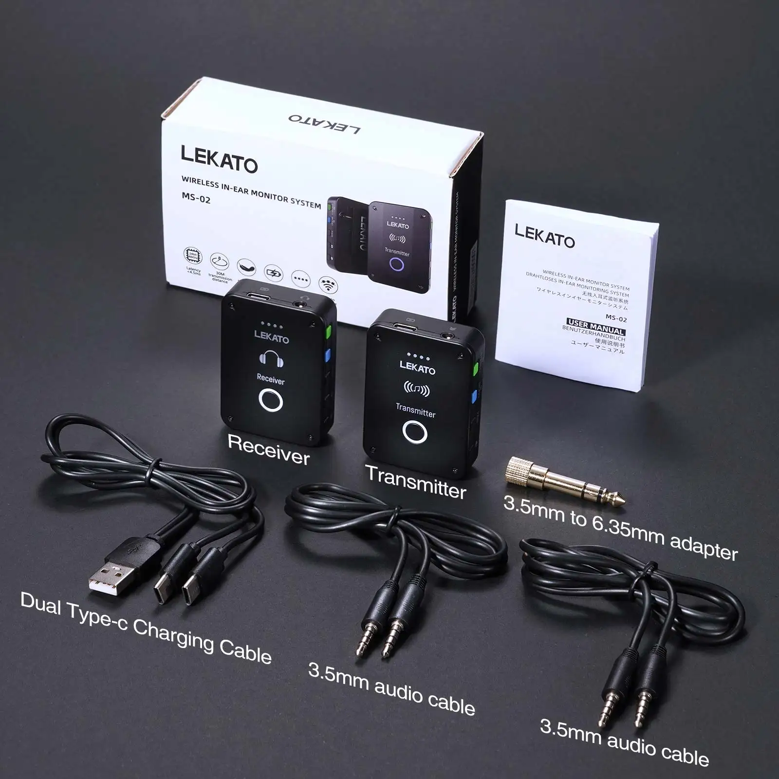 In Ear Monitor Iem - Lekato Ms-02 Sistem Iem Nirkabel-Monitor In-Ear