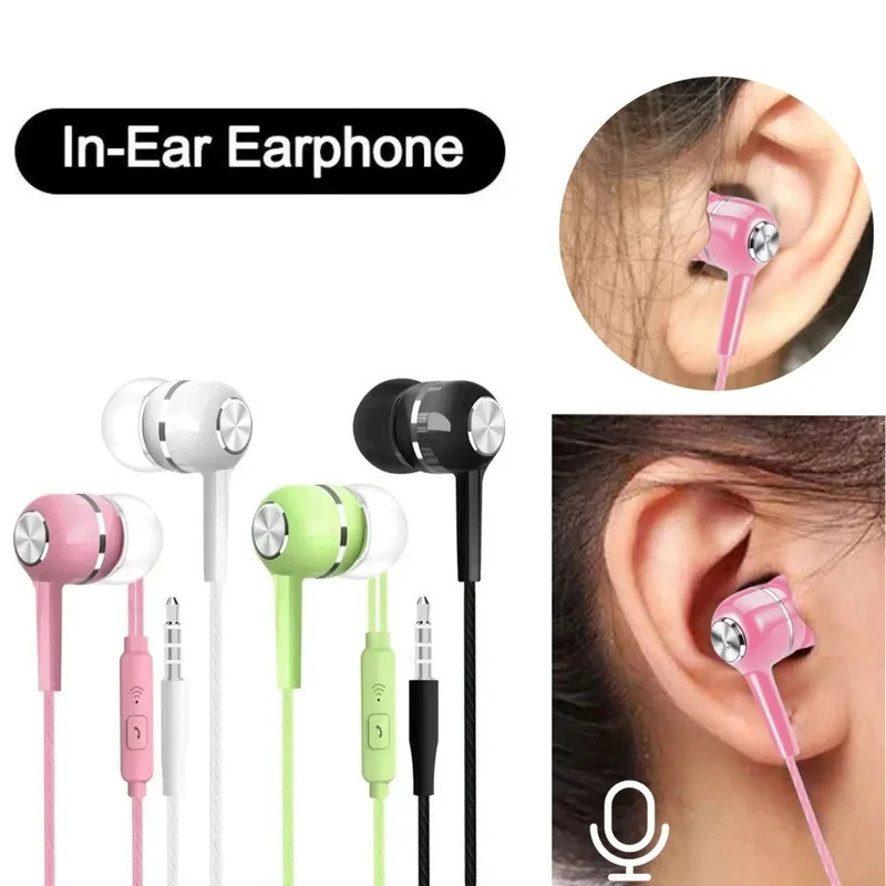 Wired Earphone Mic - 1/2/3/4 Buah Earphone Berkabel 3.5Mm Headset