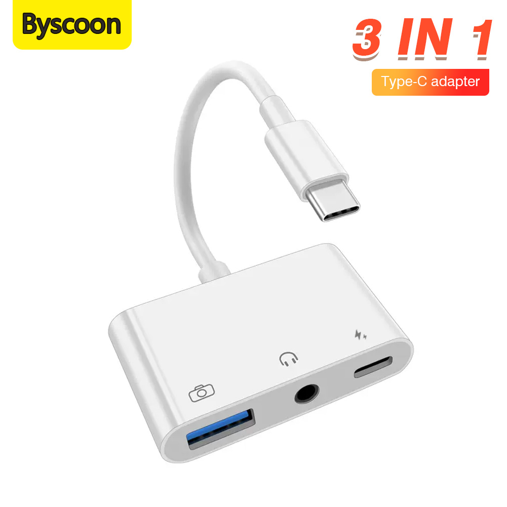 Earphone Splitter Jack - Adaptor Audio 3 in 1 Tipe