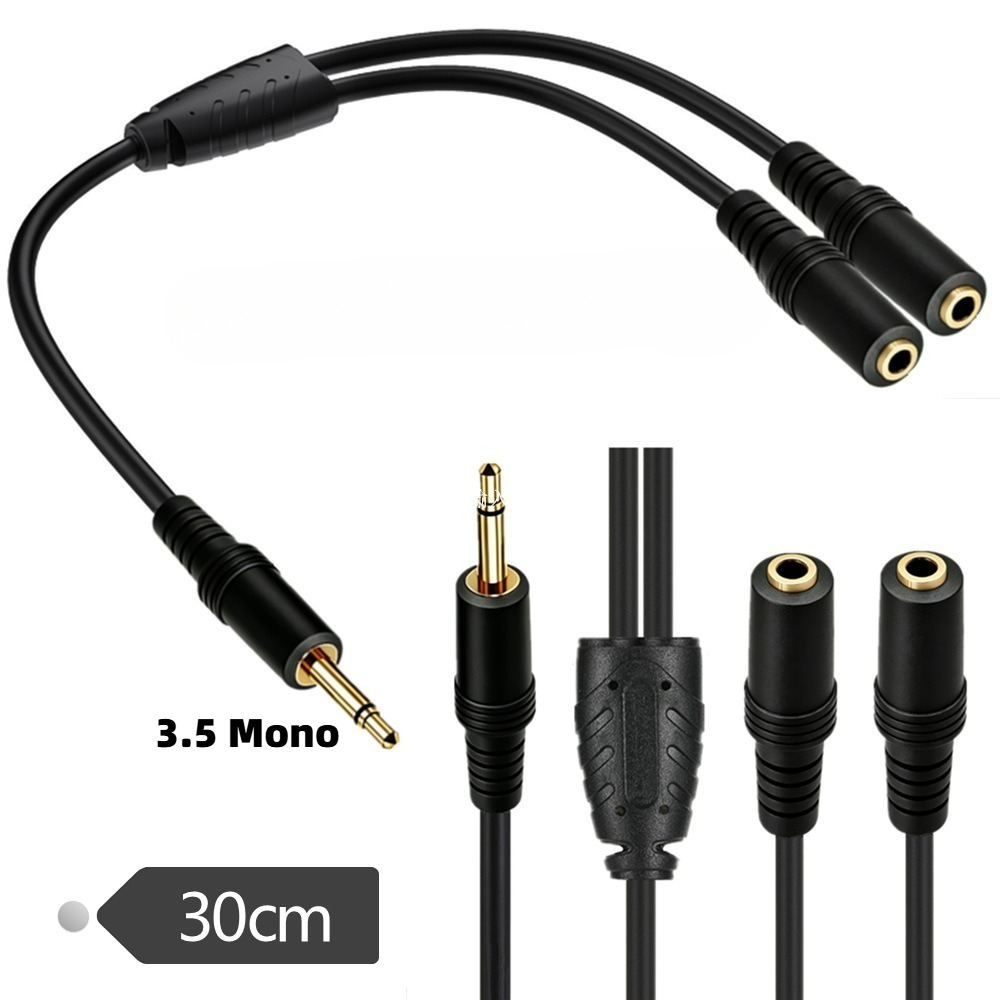 Earphone Splitter Jack - Kabel Audio Y Splitter 3.5mm TS
