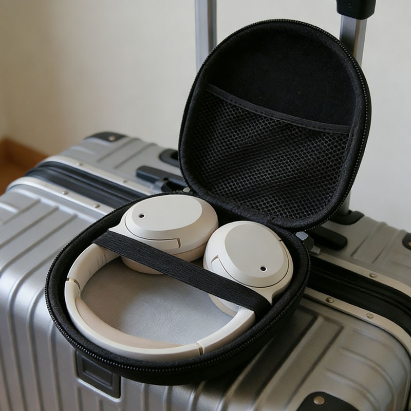 Headphone Case Hard - Kotak Penyimpanan Keras EVA Hitam Multi-Fungsi