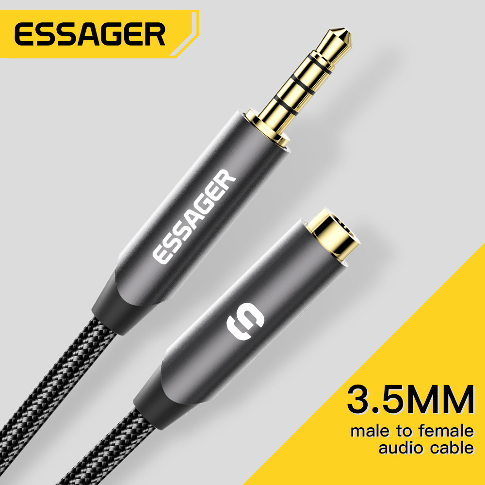 Earphone Splitter Jack - ESSAGER kabel ekstensi Headphone Jack 3.5mm,