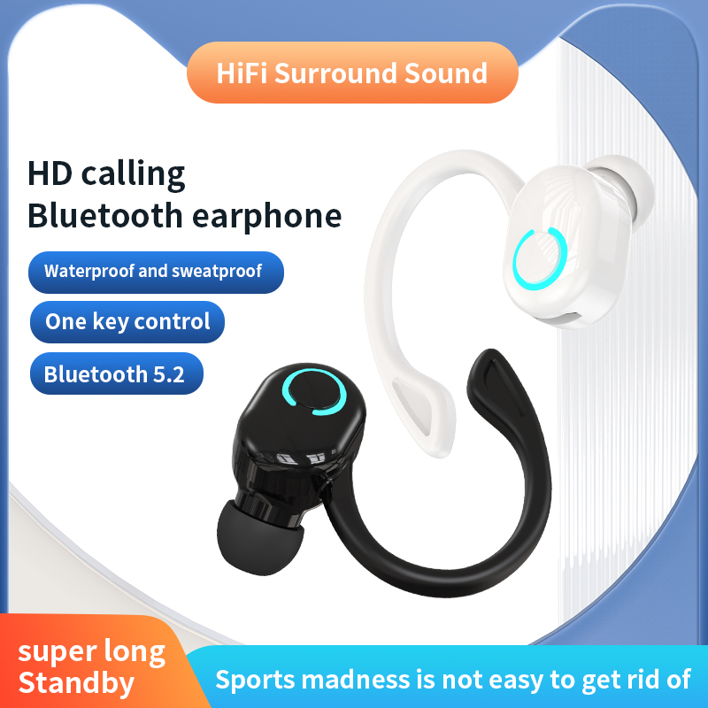Sports Earphone Hook - VAORLO Earphone Bluetooth 5.2, Headphone tanpa