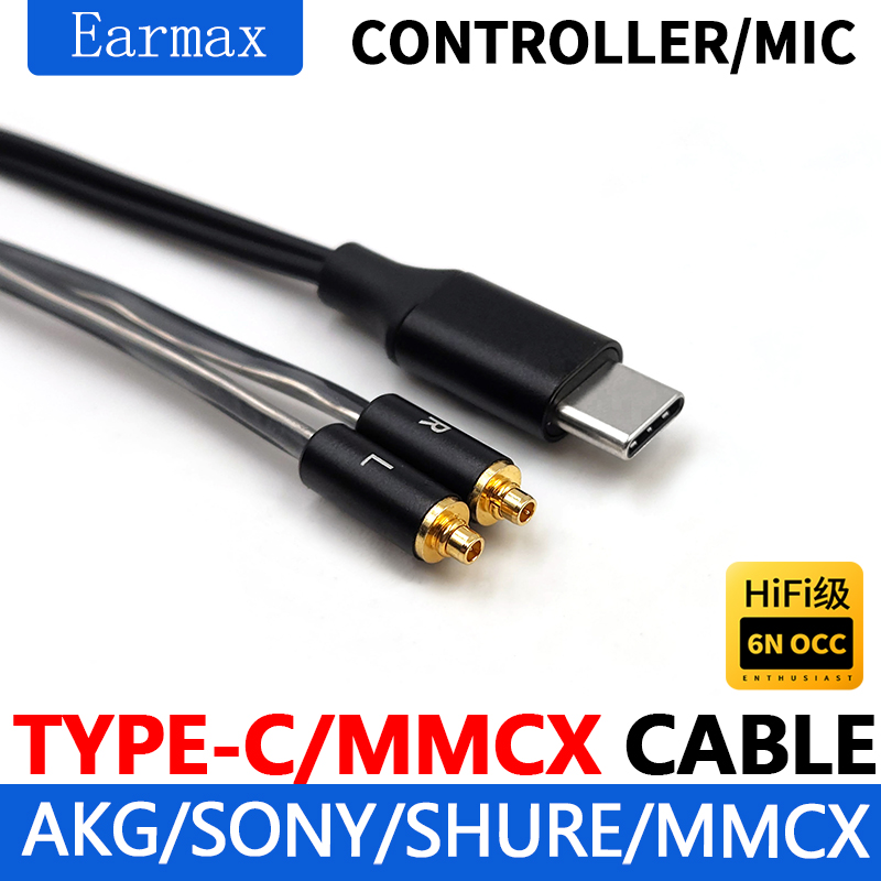 Usb C Earphone - Earphone HIFI, kabel tembaga kristal tunggal