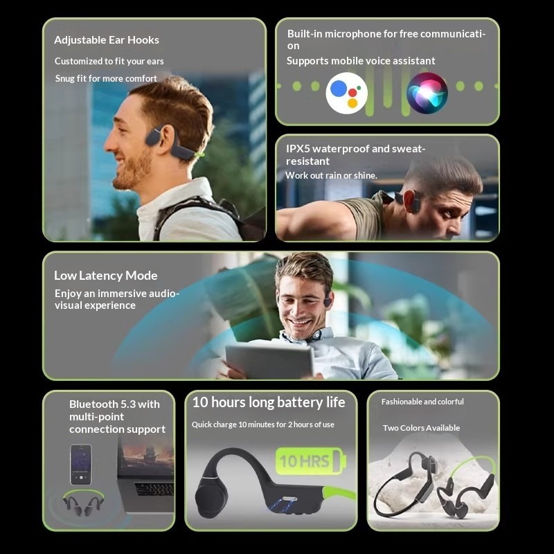 Earphone Konduksi Tulang Anti  - Sports Earphone Hook ulasan dan harga