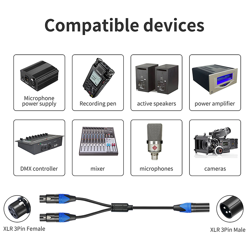 Kabel Splitter XLR 50cm 1 XLR  - Audio Splitter Y ulasan dan harga
