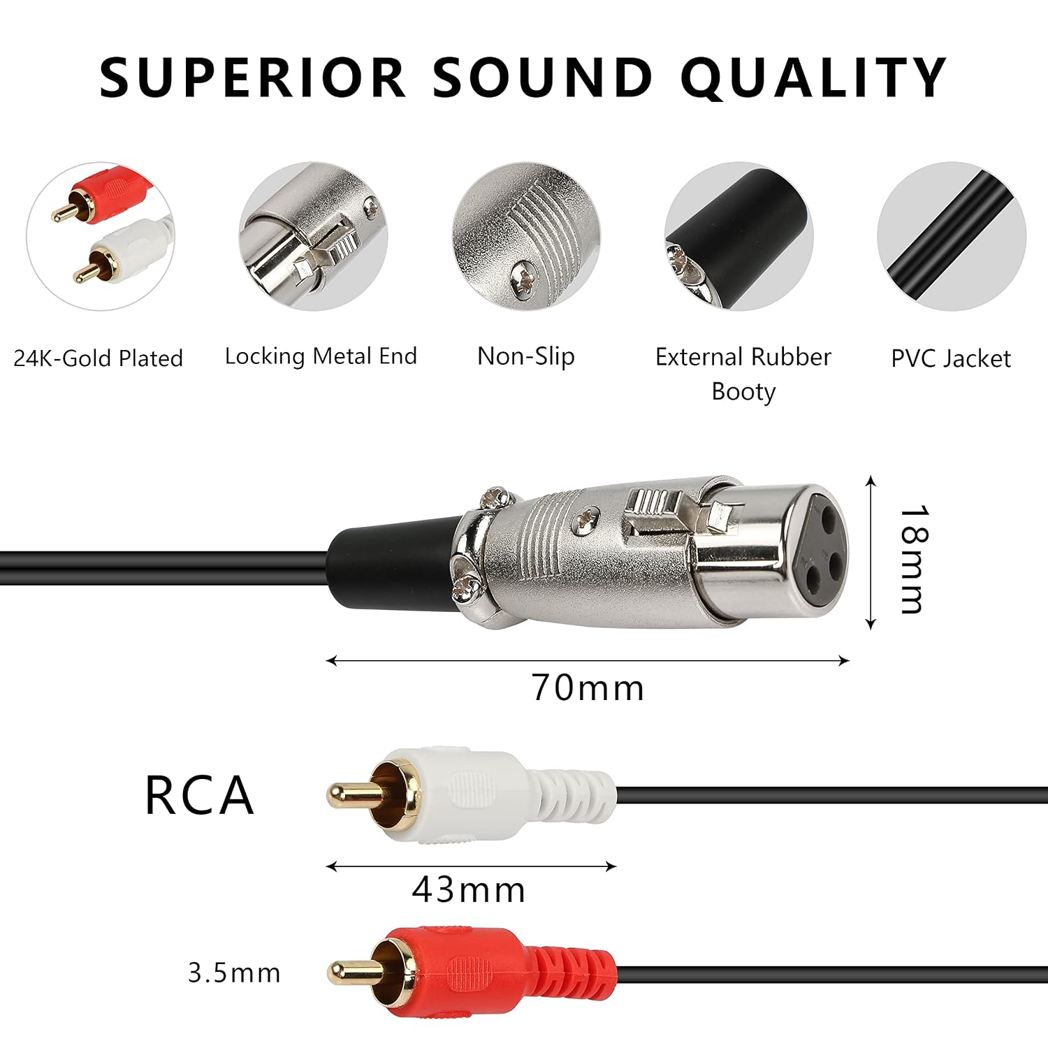 Kabel Splitter Stereo XLR Fema - Audio Splitter Y ulasan dan harga