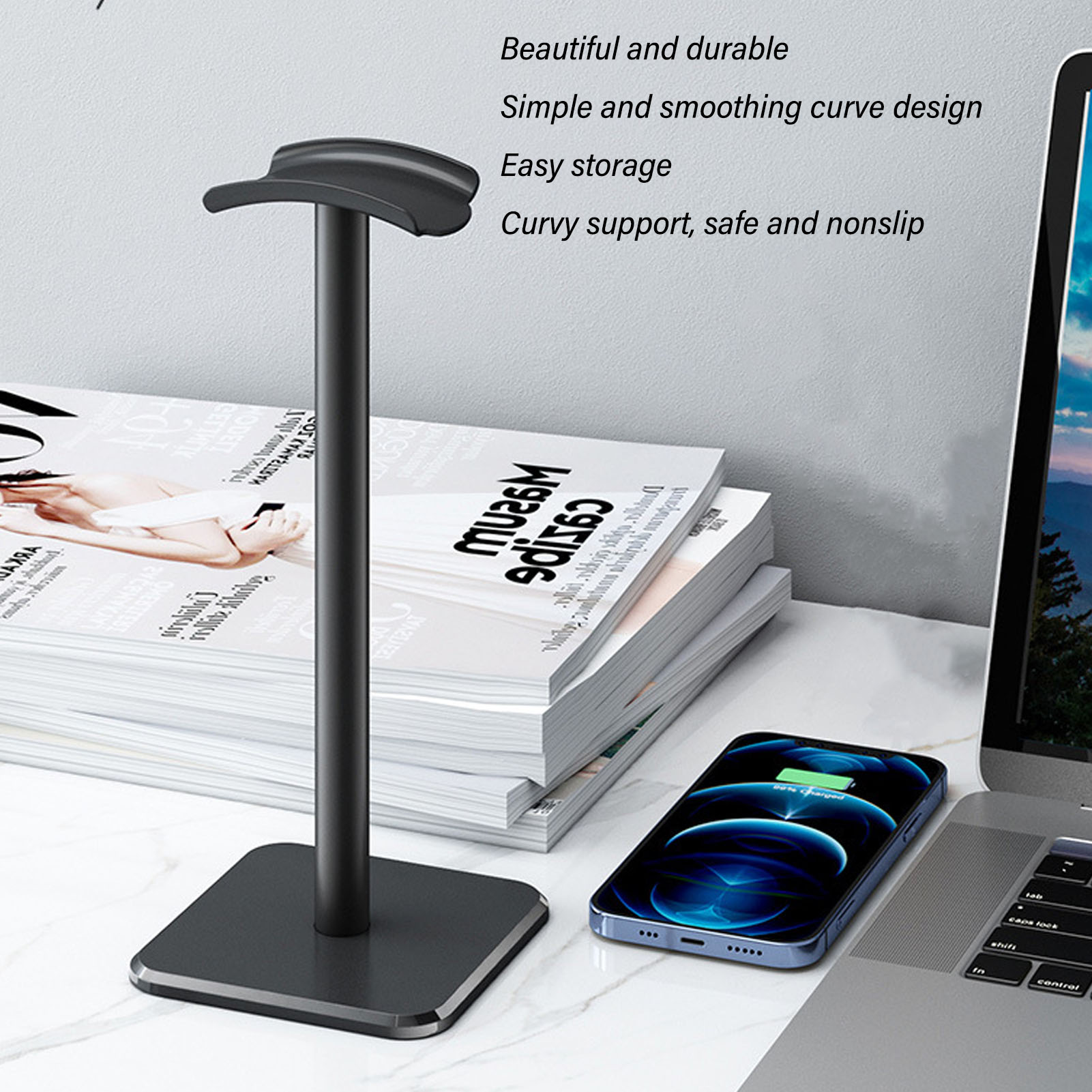 Dudukan Headphone sudut bulat  - Headphone Stand Desk ulasan dan harga