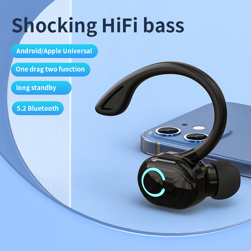 VAORLO Earphone Bluetooth 5.2, - Sports Earphone Hook ulasan dan harga